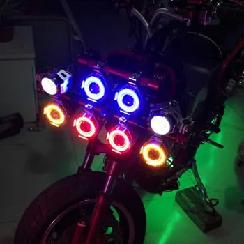 Motorcykel arbejde lys moto 12v 125w U7 angel eye lys led moto ekstra tåge spot lampe forlygter projektører bil forlygte