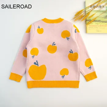 SAILEROAD Apple Pige Sweater 2-6Years Vinter Tøj til Pige s børnetøj Kids for 2020 Chirstmas Strikket Sweater