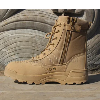 Mænd Hær Ørkenen Militære Taktiske Støvler Mandlige Udendørs Vandtæt Vandresko Udendørs Taktiske Læder Støvler