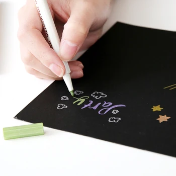 STA Metallisk farve penne vandbaseret markør DIY Album Trække på Sort Papir, Glas 10colors/sæt