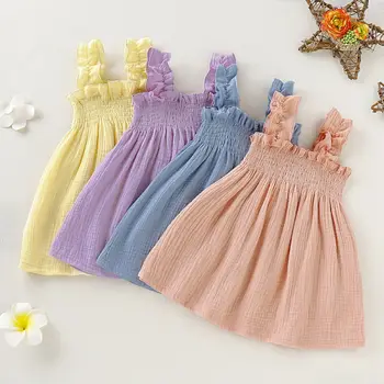 Nye Barn Børn Baby Piger Blomster Prinsesse Slyngen Kjoler Tutu Sommer Outfits 4 farve baby kjoler
