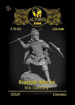 1/24, Frankiske Warrior To stater, der kan være kombineret Harpiks kit Figur GK Historiske krig tema ikke-coated Ingen farve