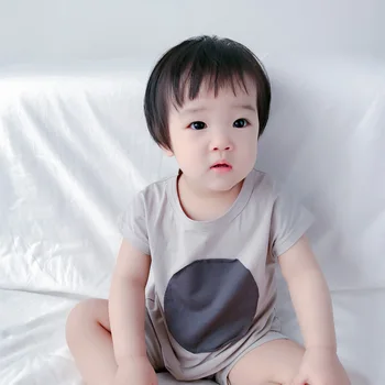2020 Baby Sommer Tøj 6-24 Nyfødte Spædbarn Baby Dreng Pige Cirkel Romper Tøj Kort Ærme Løs Bomuld Tøj Buksedragt