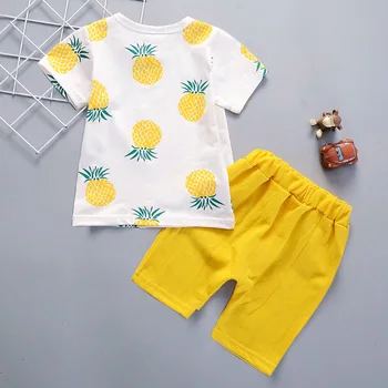Baby Drenge Tees Tøj Sæt Kortærmet Sommer T-Shirts Dreng Søde Ananas Shirt, Shorts Lille Barn Casual Outfits Sæt