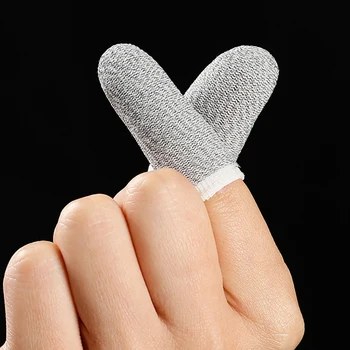 18-Pin Carbon Fiber Finger Ærmer til PUBG Mobile Spil Kontakte Sn Finger Ærmer Hvid(12 Stk)