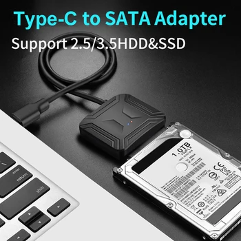 Wire Adapter Kabel Konvertere Kabler USB 3.1 Type C til 2,5 3,5-tommers SATA-III SSD HDD-Kabel Ekstern Konverter 1,4 m