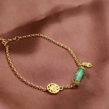 Nye indlagt naturlige Hetian Jasper Armbånd klassisk Kinesisk domstol stil er elegant og frisk lille design-lady charme smykker