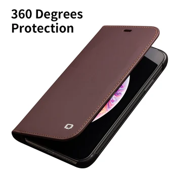 QIALINO Ægte Læder Telefonens Cover til iPhone XS/XR Håndlavet Luksus Ultra Slim Wallet-Kort Slot Taske Flip Case til iPhone XS Antal