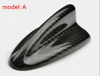 6 stilarter Høj kvalitet Universal Carbon Fiber bil Antenne shark fin tag-antenne, let at installere med 3M dobbeltklæbende tape