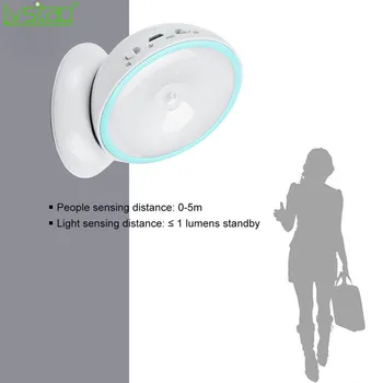 Smart LED-lys, 360 graders roterende menneskelige krop induktion belysning LED nat lys Bærbare USB-Genopladelige Magnet adsorpt lamper