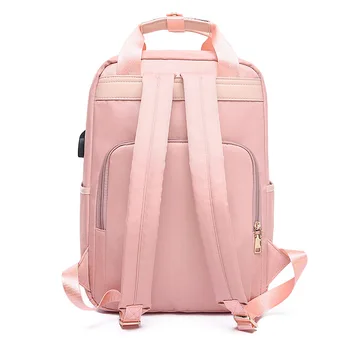 Vandtæt Laptop Rygsæk Kvindelige Mode Rygsæk Kvinder 13 13.3 14 15 15.4 15.6 tommer Back pack Oxford klud Sort Pink 2019