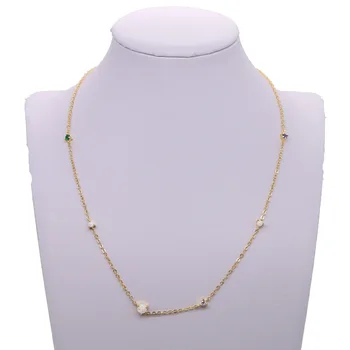 2018 mode smykker cz halskæde opal sten kæde gren indstilling Guld farve, delikat kæde halskæde