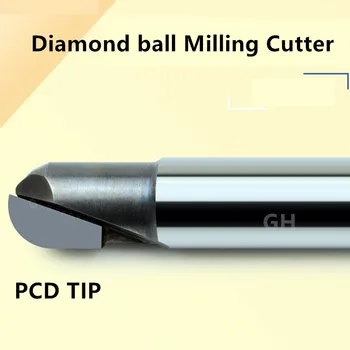 Slutningen Fræseren Diamond bolden Næse Wolframcarbid Skaft med En cnc-Fløjte Router Bits Værktøjer til kulstof, silicium fiber Aluminium