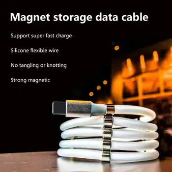 1M Magnetiske Kabel-Hurtig Opladning Opbevaring Selv Snoede Kabel Til iPhone 11 Pro XS Antal XR-X 8 7 6 6S Plus 5 5S iPad Mini Xiaomi
