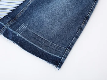Streetwear Kvinde Jeans Nederdel 2020 Forår og Efterår New Høj Talje Slank Uregelmæssige Slips Syning Denim Nederdel Lady Mini Nederdele