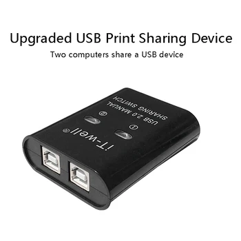 DEN USB-Printer, Deling Enhed, 2 i 1 Ud af Printeren Deling Enhed, 2-Port Manuel Kvm-Skifte Splitter Hub Converter