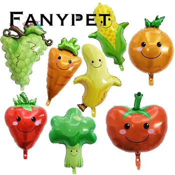 Ny frugt Folie Helium-Ballon majs Broccoli Mand, gulerødder, Jordbær, Appelsin, Ananas Sommer Fest Dekoration Forsyninger Kids Legetøj