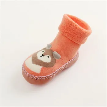 Sokker baby, spædbarn sok skridsikre gummisåler sokker varme terry nyfødte baby sock sko toddler bebe hjem tøfler mund slid