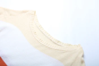 Europæiske og Amerikanske Dovne Trøje Til Kvinder Falder 2020 Nye Kontrast Farve Pullover Sweater