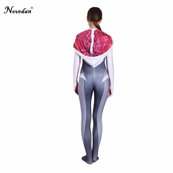 Spandex Zentai Spider Kostume Til Halloween Maske Cosplay Kvinder Female