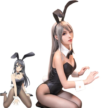 Anime Sakurajima Mai Cosplay Kostume Halloween Kvinder Sort Sexet Buksedragt Rascal Drømmer Ikke om Bunny Girl Senpai Cos