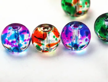 12MM Blandet Farverige Glas Løse Perler Til Smykker af Armbånd&Halskæde Resultater 60pcs/masse