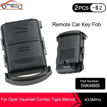 KEYECU Fjernbetjening Auto Key Fob 2-Knappen 433Mhz P/N: 5WK48669 For Vauxhall Opel Corsa C Combo Tigra Meriva Agila Ingen Chip