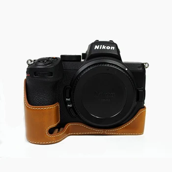 Bærbare PU Læder taske Kamera taske cover Til Nikon Z5 Z6 Z7 halv krop shell protector Med at Åbne Batteri