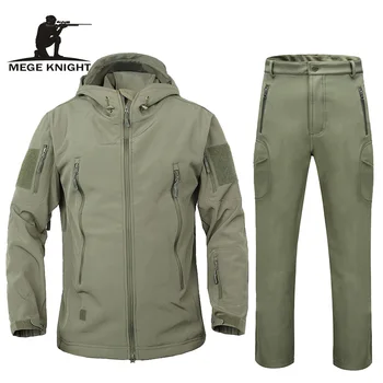 Mænd, efterår, vinter jakke, frakke soft shell haj hud, tøj, vandtæt militær tøj camouflage jakke