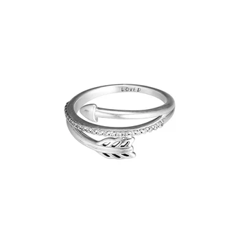 2019 Valentins Dag 925 Sterling Sølv Smykker, Mousserende Pil Ring med Klare CZ Fashion Ringe til Kvinder QANDOCCI
