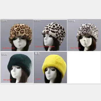 Kvinder Faux Fur Leopard Russiske Hat Solid Pels Hat Hunter Hat Varm Vinter Leopard Pels Bombefly Hat Øreklapper, Høreværn