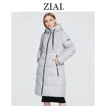 ZIAI 2020 vinteren kvinder parka, lange beige kvindelige jakke S-3XL vindtæt mode frakke for kontor dame på lager ZR-3599