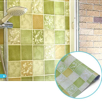 0.4x3M Badeværelse Vandtæt Tapet selvklæbende Fugt-bevis Dekorative Vægmaleri Toilet Køkken Fliser Olie-bevis Wall Stickers