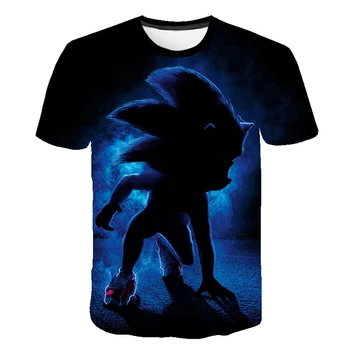 Sonic the Hedgehog t-shirt 3D Printet Drenge Piger Korte Ærmer De Seneste Børn Tegneserie T-shirts, Casual Sommer Tøj til Børn