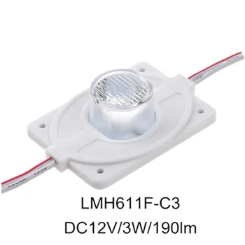 20pcs DC12V high Power Vandtæt LED-Modul med injektion len (1LED, hvid, 3W) for Dobbelt-sidet Lightbox høj lysstyrke