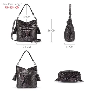 REALER skulder tasker til kvinder 2019 luksus håndtaske kvinder tasker designer Hobos med kvast dyreprint lille Crossbody taske