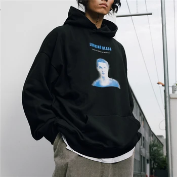 Mænd Hip Hop Hoodie Sweatshirt Streetwear Harajuku Pullover Hoodie Overdimensionerede Bomuld Efteråret 2020 HipHop Løs Hættetrøje