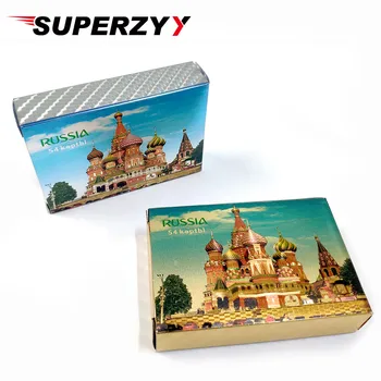 2020 Nye 54pcs Kort/Dæk russiske 24K Golden Folie Spillekort PVC-Plast Vandtæt Poker Standard Spil Kort