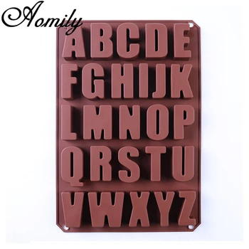 Aomily 26 Store Bogstaver Alfabet Silikone Formen Kage Forme Chokolade Fondant Forme Kage Udsmykning Værktøjer Bagning Tilbehør
