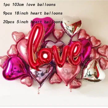 30stk/masse Bryllup Dekoration Balloner Masse Folie af Aluminium Ballon-års Fødselsdag Part Dekorationer Voksen Valentine ' s Day Part Forsyninger