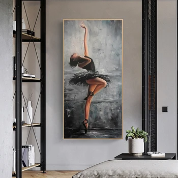Smuk Ballerina Portræt Lærred Maleri Plakat og Print Væg Kunst Billedet Cuadros Hjem Dekoration til stuen Indretning