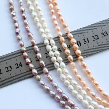 4-6mmNatural ferskvandsperle Beaded Høj Kvalitet Ris Form Punch Løse Perler til at Lave Smykker DIY Armbånd Halskæde Tilbehør.
