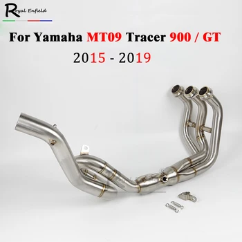 For Yamaha MT09 Tracer 900 / GT - 2019 2018 2017 2016 Slip-På Motorcykel, Scooter Udstødning Front Pipe Fuld System MT 09