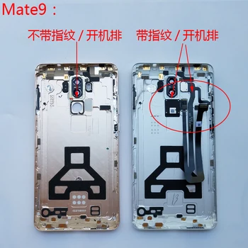 Fingeraftryk Senor Metal Bageste Boliger For Huawei Mate 9 bagcoveret Boliger Batteriet Dør Tilfældet med Linse+Side Knapper Reservedel