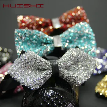 HUISHI Diamant Sort Rød butterfly, Mænd For Rhinestone Krave Mænd Bowtie Crystal Chaton Super Cool Luksus Diamant Bryllup bånd, Bue