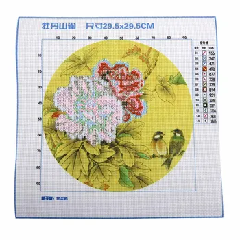 Kinesiske Blomst Cross Stitch Broderi-kits med Bøjle Håndarbejde Sæt for Begyndere Håndarbejde Swing Håndværk vægmaleri Home Decor