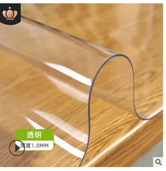 Transparent PVC-Dug Tabel Dække Vandtæt Oilproof Støvtæt Køkken Mønster Olie Dug Glas Blød Klud 1,0 mm