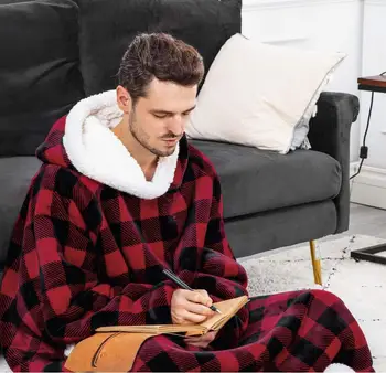 Vinteren overdimensionerede hoodie sweatshirt Fleece Kæmpe TV-Tæppe Med Ærmer Pullover Oversize Kvinder Hoody Sweatshirts