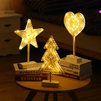 Star Shape LED Nat Lampe Varm Hvid Bord Kreative Star Night Light Stå Home Decor Børn Gave
