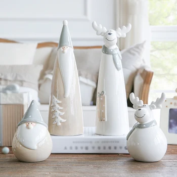 [NOVEMBER]Nordiske kreative Santa Claus med hjorte keramiske smykker, boligindretning håndværk Julegaver